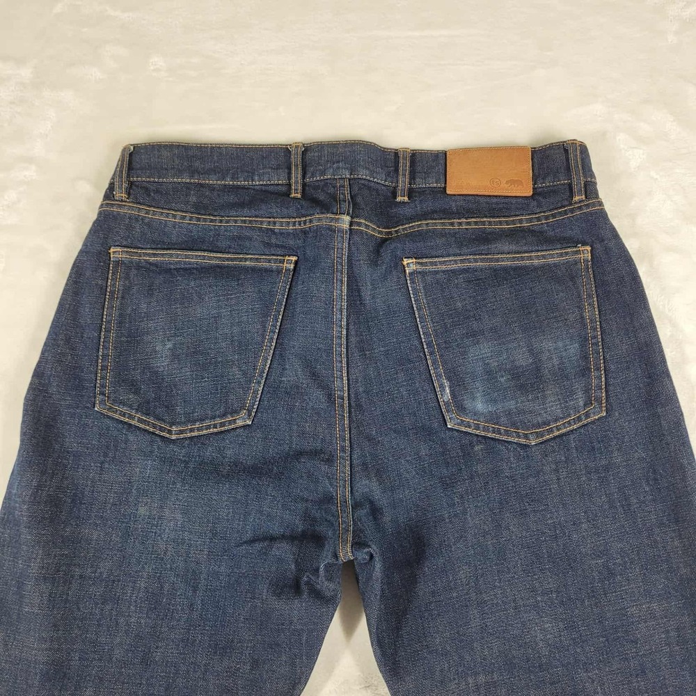 Taylor Stitch Jeans Men's 33 Blue Denim Slim Mid Rise Button Fly Casual Comfort - Picture 9 of 14